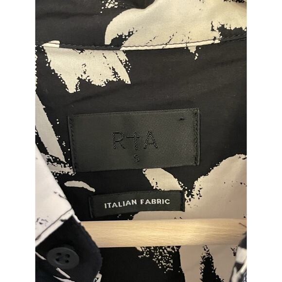 Revolve R+A Sierra Palm Shirt Women Size Small‎ Button Up Black White Oversized - Picture 6 of 7